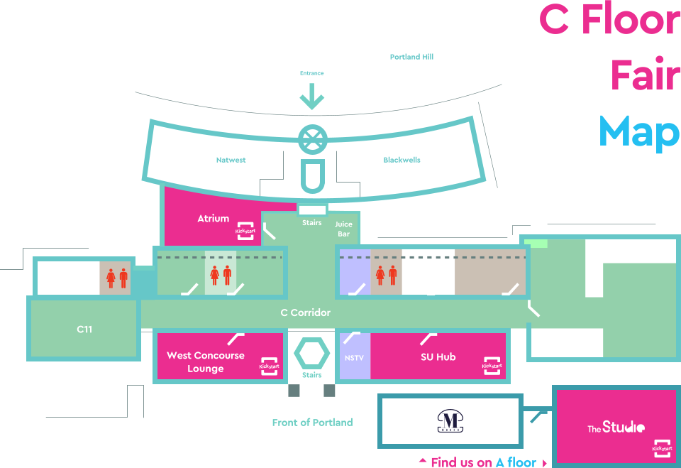 Map of the Portland building showing Try-it events